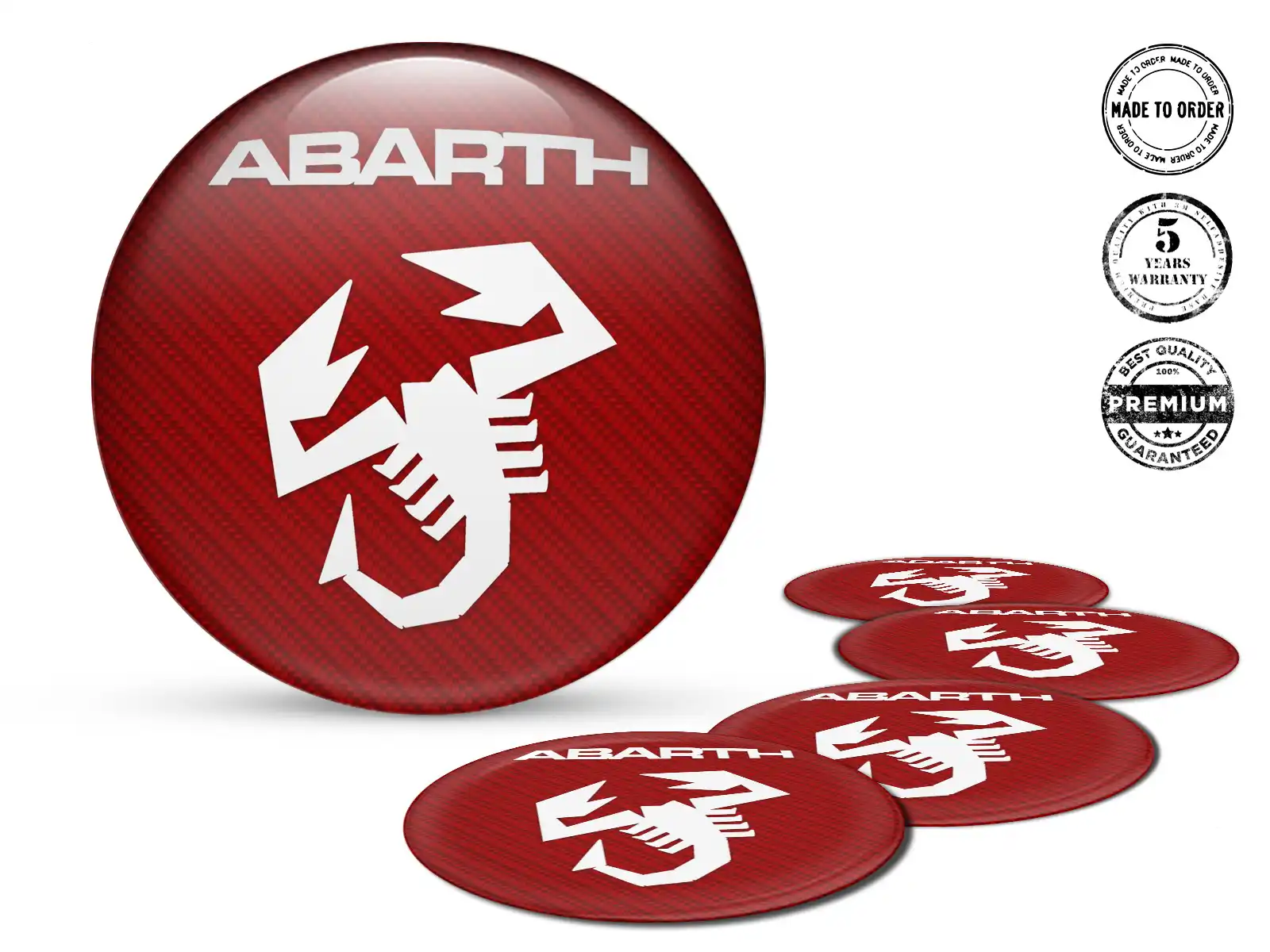 Fiat Abarth Felgenaufkleber Edition Epoxy-Dome-Upgrade
